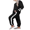 thumbnail image 2 of Ensembles de Survêtement 2 Pcs Ensemble Jogger pour Femmes Tenue Décontractée 2 Pcs Chandails à Rayures Pantalons Longs Survêtements, 2 of 6