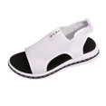 thumbnail image 1 of Kcodviy Ladies Summer Solid Color Womens Dressy Sandals Breathable Mesh Open Toe Womens Leather Sandals Lightweight Flat Sandals, 1 of 7