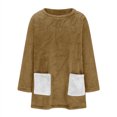 thumbnail image 5 of Yuyuzo Chandails en Molleton en Molleton pour Femmes Automne Hiver Manches Longues Col Rond avec Poches, 5 of 5