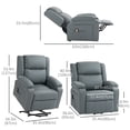 thumbnail image 3 of HOMCOM Lift Chair, PU Leather Recliner Chair with Side Pockets, Grey, 3 of 10