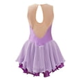 thumbnail image 2 of Nyeemya Costume de Patinage Artistique pour Fille, Robe Justaucorps en Maille Colorée à Empiècements pour Performance de Danse, Lavande 10, 2 of 6