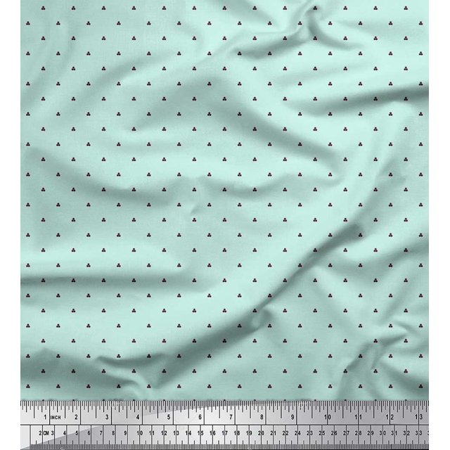 Soimoi Polyester Crepe Fabric Dots Shirting Print Fabric by The Yard 52 Inch Wide