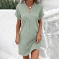 thumbnail image 2 of UPPADA Robe Midi d'Été pour Femme à Manches Courtes, à Volants, Imprimé Floral, Robe Soleil à Col en V Plongeant, Taille Haute, Courte et Fluide, Robe Maxi, Décontractée, Vacances, Robes Soleil, Robes pour Femme Qui Camouflent le Ventre, Gris, m, 2 of 6