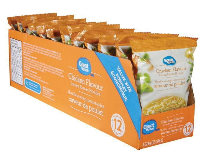 Great Value Chicken Flavour Instant Ramen Noodles