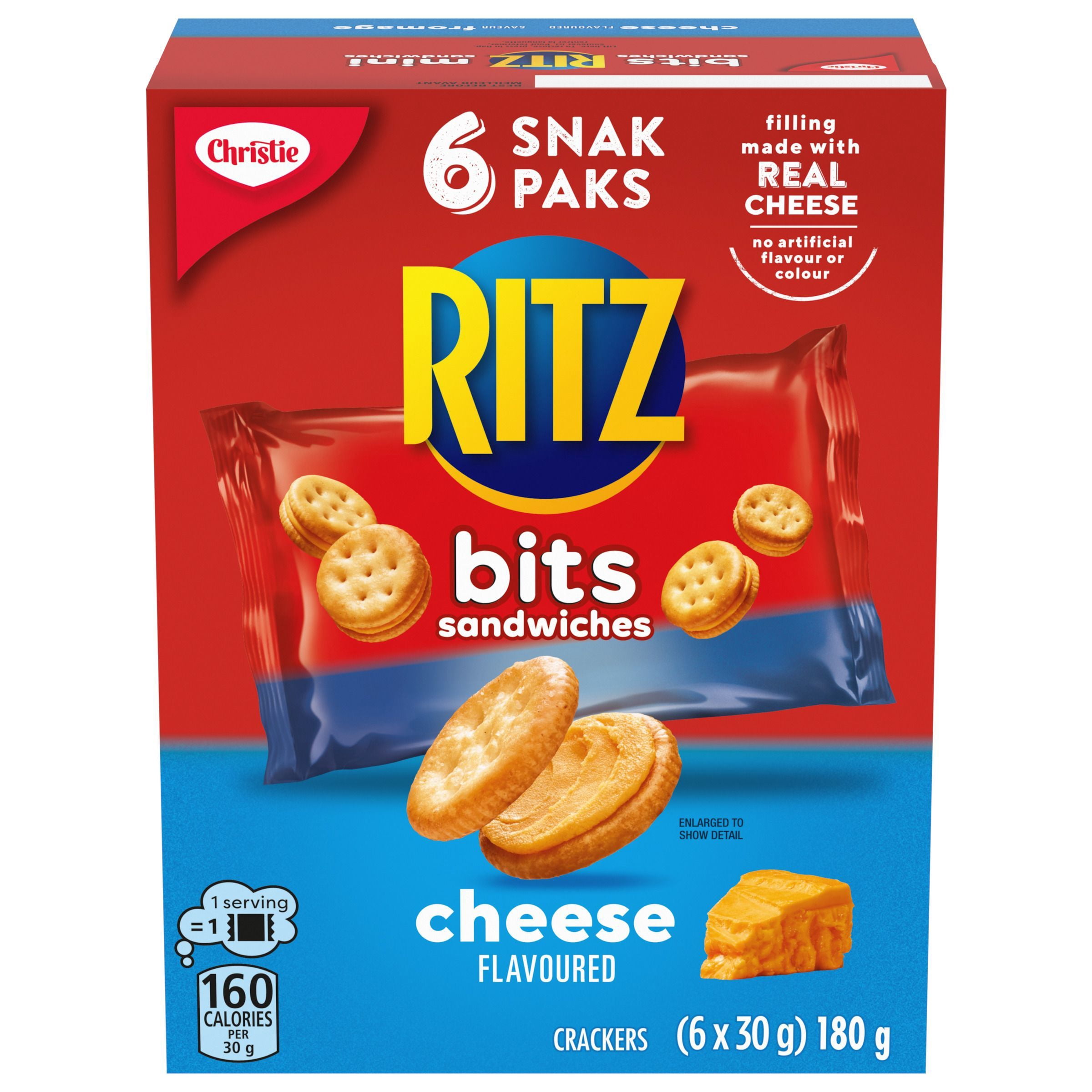 Ritz Bits Sandwiches Cheese Flavoured Crackers, Snack Pack