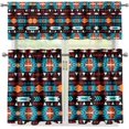 thumbnail image 3 of Aztec Window Kitchen Curtain Tier and Valance,3 Piece Kitchen Window Curtains Set for Living Room Bedroom, 3 of 5