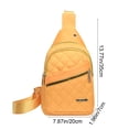 thumbnail image 3 of B-57 Orange Womens Multifunctional Chest Bag Lightweight Waterproof Shoulder Messenger Sturdy Polyester Fabric Ergonomic Strap Built In Headphone Port Multiple Storage Pockets #MJVHi, 3 of 9