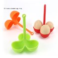 thumbnail image 3 of keepw Cuiseur à Ufs en Silicone 3 Trous Couleur Unie Réutilisable Lavable Outil de Cuisine Accessoires Bleu, 3 of 6