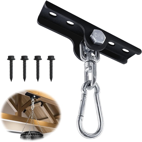 Woeilo Heavy Punching Boxing Bag Hanger, Wall Ceiling Heavy Bag Mount Wood Beam Hook, Heavy Bag Hangers Brackets 360° Rotating for Boxing Muay Thai Training, Aerial Yoga Swing & Hammock