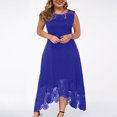 thumbnail image 1 of Jusqu'à 65 % de Rabais! Robes d'Été à la Mode pour Femmes 2024 Grande Taille Décontractées Unies à Col Rond Aguichant en Dentelle Sans Manches Amples à Enfiler, 1 of 7