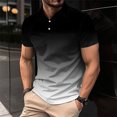 thumbnail image 1 of EOYWHK Button Up Shirts Men Business Casual Golf Shirts Gradient Color Muscle Shirts Short Sleeve Collar Work Blouse, 1 of 6