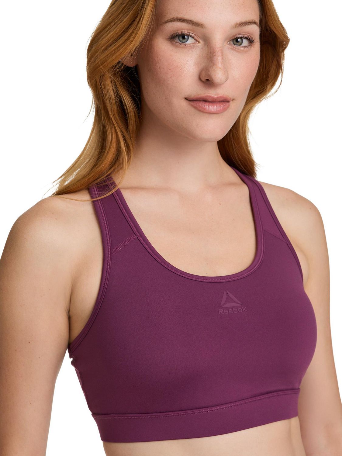 Reebok Women's Stronger Sports Bra with Mesh Panel and Removable Cups