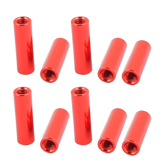 10 Pcs M3 x 16mm Round Aluminum Column Alloy Standoff Spacer Stud Fastener Red