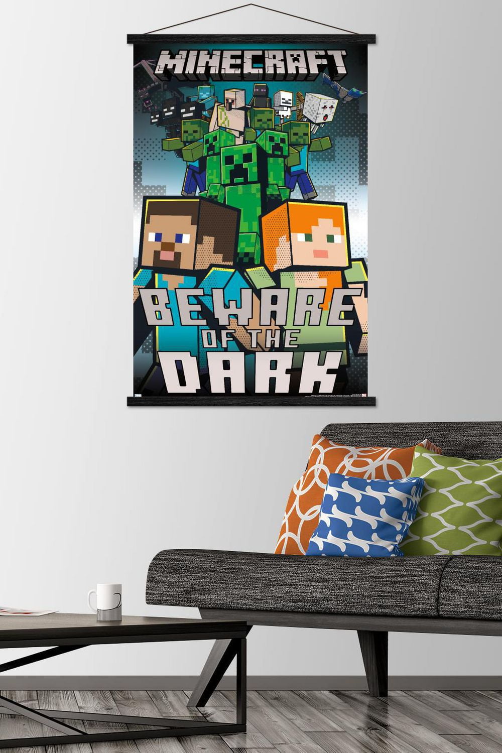 Minecraft - Beware Of The Dark Wall Poster with Magnetic Frame
