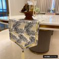 thumbnail image 3 of The HomeCentric Decorative Black & Gold 6 Seater Table Runner (14 x 60 inch), Leaf Pattern, Gold Glitter, Metallic Gold & Tassels, Cotton fabric Table Linen, Floral Pattern Modern Style - Panra, 3 of 10