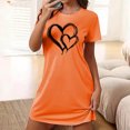 thumbnail image 2 of Mrat Chemises de Nuit en Coton pour Femmes Chemise de Nuit pour Femmes Vêtements de Nuit Manches Courtes Chemise de Nuit Décontractée Imprimée Robe de Nuit Ample Confortable Pyjama S-79 Orange TG, 2 of 7