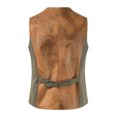 thumbnail image 3 of Dvkptbk V-Neck Tank Top Men Solid Fashion Lattice Have Pockets Single Breasted Vest Tops Blouse, 3 of 4