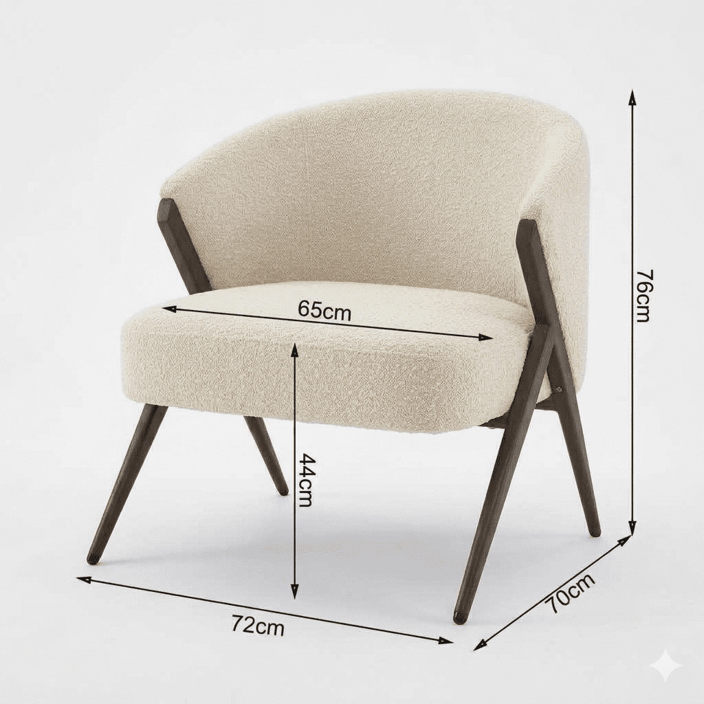 Anko Chenille Lounge Accent Chair, White
