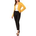 thumbnail image 2 of Blazer de Travail pour Femme Sans Col, Veste de Complet d'Affaires Décontractée, Blazer Court, Jaune G, 2 of 8