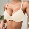 thumbnail image 2 of VEKDONE Women's Soft Breathable Solid Color Bra Push-up Bra Beige 85B, 2 of 8