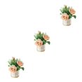 thumbnail image 4 of relayinert Simulation Flower Set Low Maintenance Easy To Clean Fake Peony Silk Hydrangea Flower Silk Artificial Flowers With Vase rose Champagne 3Set, 4 of 6