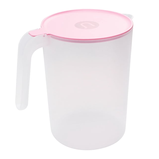 Miangastore Pichet de Boisson en Plastique 1 Pce 2500 ml Résistant à la Chaleur Pichet d'Eau Froide Pichet à Jus avec Poignée (Rose)