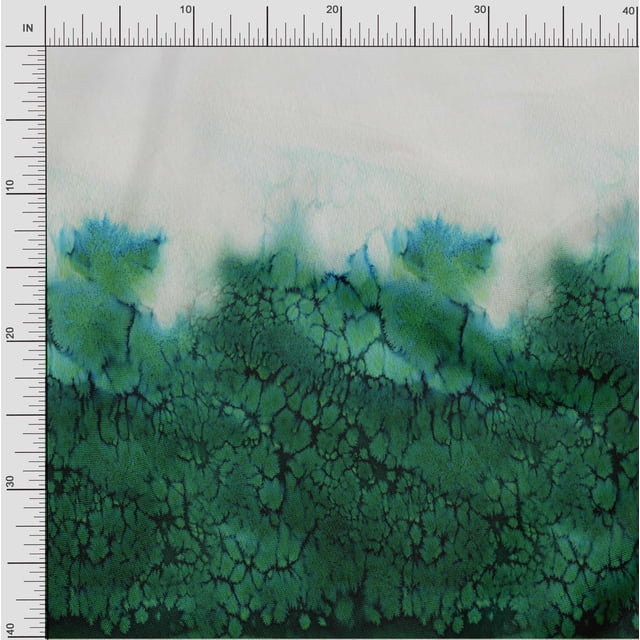 oneOone Viscose Chiffon Green Fabric Texture Panel Fabric For Sewing Printed Craft Fabric By The Yard 42 Inch Wide