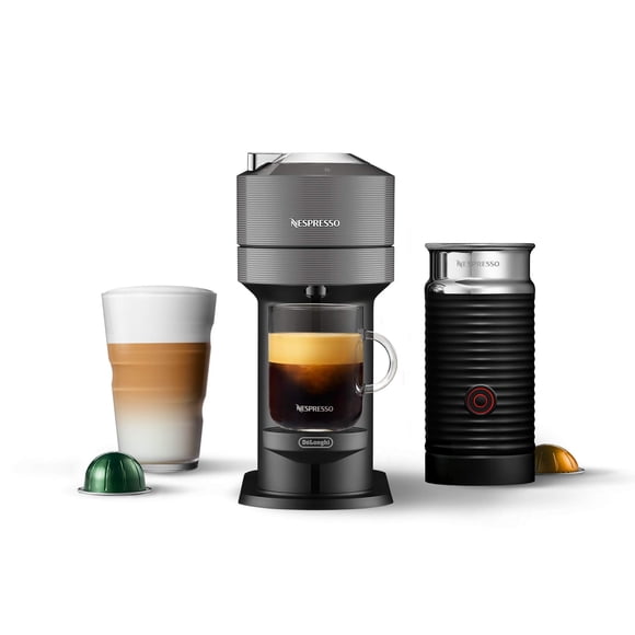 Nespresso Vertuo Next Machine à Café et à Espresso par De'Longhi avec Mousseur à Lait, Gris Foncé