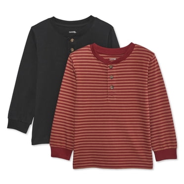 Lot de 2 t-shirts à col henley et manches longues George pour petits garçons