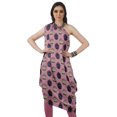 thumbnail image 2 of Moomaya Robe Kurti à une Épaule Imprimée pour Femme, Sans Manches, à Col Bénitier, Style Bohème, Tenue de Soirée de Designer, 2 of 7