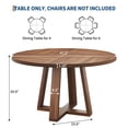 thumbnail image 4 of Table à Manger Ronde Moderne de Style Ferme de 47 Pouces pour 4 à 6 Personnes, Table Robuste à Base Croisée Gain de Place pour Cuisine et Salle à Manger, 4 of 9