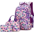 thumbnail image 1 of LAICAIW Geometric-Print Backpack and Lunch-Bag Set for Girls School Elementary Bookbags, 3Pcs Primary School Bag Backpack with Lunch Kit, 1 of 7