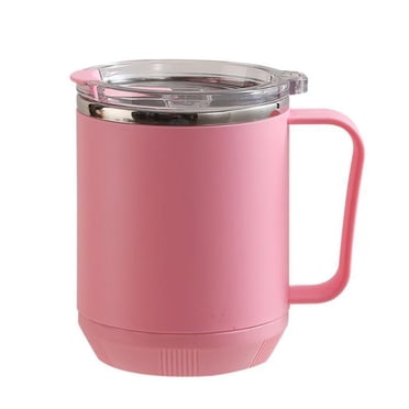 Travel Coffee Mug Coffee Mug Portable Double Layer Stainless Steel Mug with Lid and Handle Induction Heatable Insulated Coffee Mug for Travel Camping Office Coffee Mug Warmer