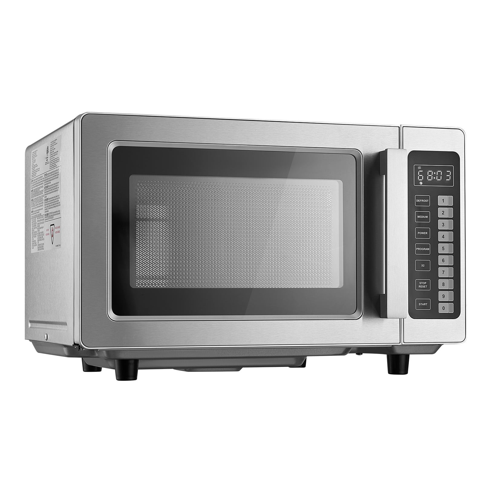 KFFKFF Countertop Microwave Oven, 0.9 Cu Ft, 1000W Digital Stainless Steel Microwave Oven with Touchscreen, 10 Cooking Presets, 5 Power Levels