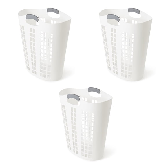 Gracious Living Panier Flex Facile à Transporter, Panier à Linge avec Poignées (Lot de 3)