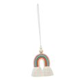 thumbnail image 2 of DYNWAVECA Boho Rainbow Car Charm Tassel Car Rear View Mirror Pendant Handmade Wood Bead Essential Oil Diffuser for Wall Home Decor Pink, 2 of 9