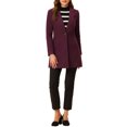 thumbnail image 2 of INSPIRE CHIC Manteau Long Classique pour Femme à Revers Cranté Manches Longues P Violacé, 2 of 7