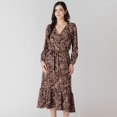 thumbnail image 1 of Devoted Robe midi à manches longues avec imprimé floral féminin, 1 of 6