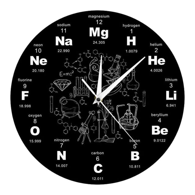 Math and Wall Clock 12 Inch Non Ticking Math and Decorative Wall Clocks for Living Room Laundry Room