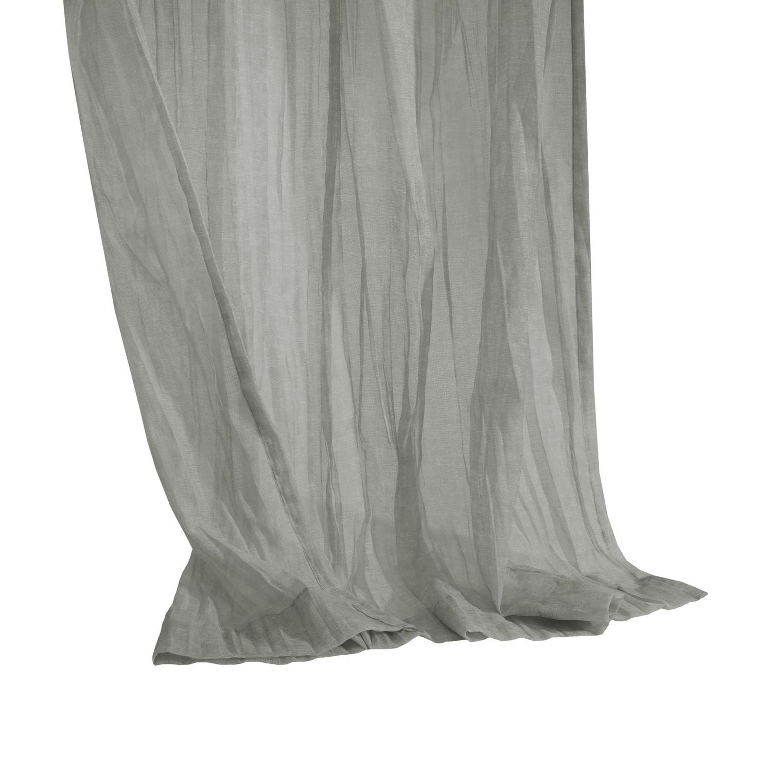 Loft Living Peoria Transparent Double Tetiere panneau de rideau 52 x 63 in Gris