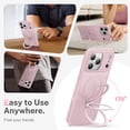 thumbnail image 3 of VENINGO Magnetic Case for iPhone 17 Pro Max with 360° Rotatable stand, Compatible with Mag-safe, Shock Resistant Slip Resistant iPhone 17 Pro Max Phone Case 6.9", Pink, 3 of 9