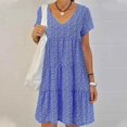 thumbnail image 1 of 2024 Robe Tendance Grande Taille pour Femmes Été Imprimé Manches Courtes Ample Décontractée Robes Femme Élégante Mode Plage Vêtements pour Dames, 1 of 7