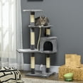 thumbnail image 2 of PawHut 46Inch Scratching Cat Tree Multi Level Activity Center Grey, 2 of 10
