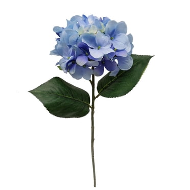Mainstays 24" Artificial Flower Hydrangea Stem, Blue Color. Indoor Use.