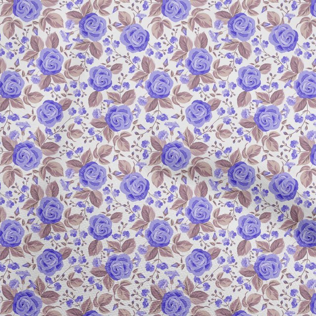 oneOone Velvet Medium Purple Fabric Florals Craft Projects Decor Fabric Printed By The Yard 58 Inch Wide
