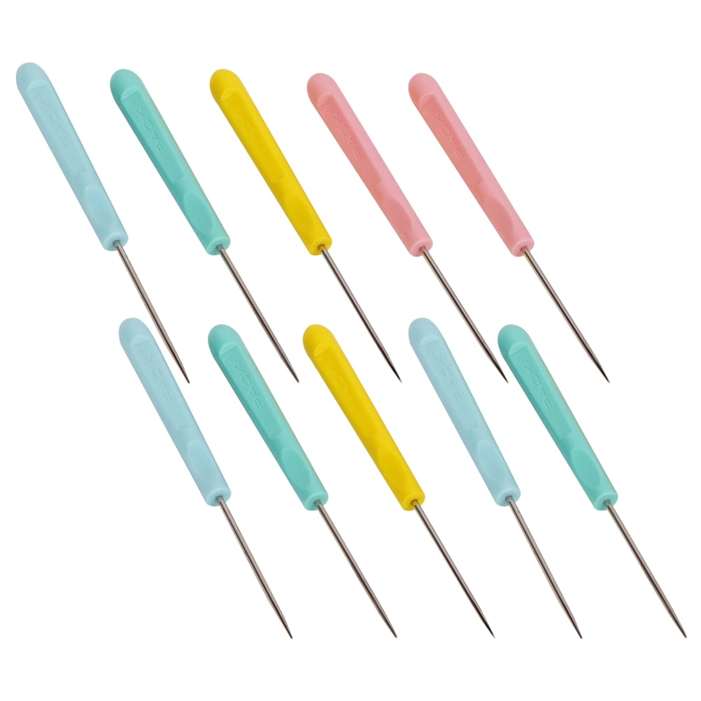 KAKOWELY sewing awl 10PCS Plastic Handle Awls Steel Pricker Practical Awls Tool DIY Sewing Accessories for Home Store Use Random Color5.12"X0.39"X0.39"