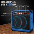 thumbnail image 2 of LyxPro Beginner 39” Electric Guitar & Electric Guitar Accessories, Blue, 2 of 7
