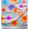 thumbnail image 1 of Soimoi Cotton Cambric Fabric Artistic Floral Print Fabric by the Yard 42 Inch Wide, 1 of 3