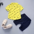 thumbnail image 4 of MIASHUI Toddler Boy Cotton Summer Short Sleeve T-Shirt and Short Set,Yellow,2-3 Years, 4 of 8