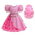 thumbnail image 1 of Kawell Bridget Costume pour Filles Halloween Enfants Princesse Ascension Robe Rouge Rose à Cœur avec Perruque Vêtements Tenue, 1 of 7